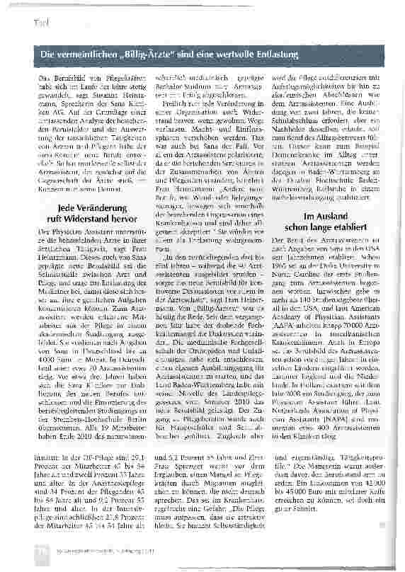 Vorschauseite 3: Aus Vor-Sicht: Die Pflege steigt auf