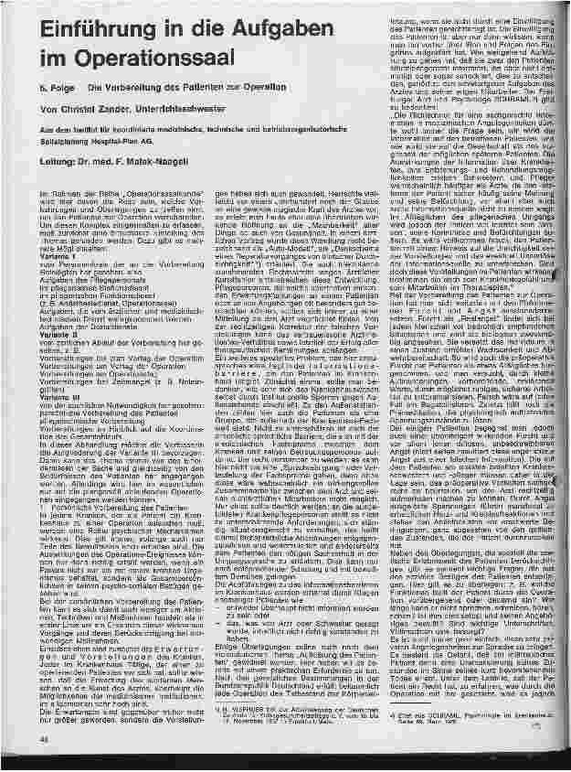 Vorschauseite 1: Einführung in die Aufgaben im Operationssaal 5. Folge: Die Vorbereitung des Patienten zur Operation