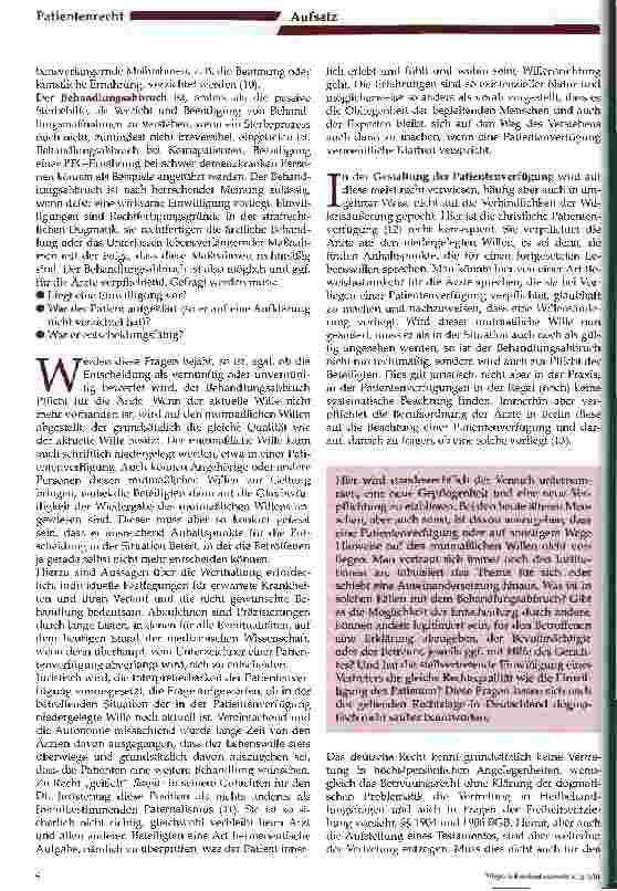 Vorschauseite 3: Behandlungsabbruch und Patientenverfügungen