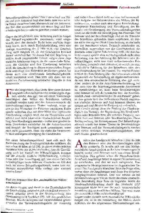 Vorschauseite 4: Behandlungsabbruch und Patientenverfügungen