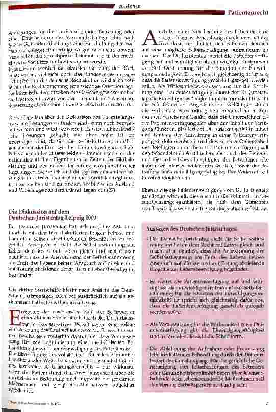 Vorschauseite 6: Behandlungsabbruch und Patientenverfügungen