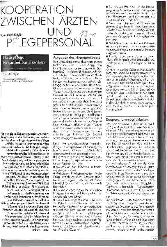 Vorschauseite 1: Kooperation zwischen Ärzten und Pflegepersonal