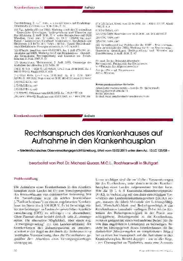 Vorschauseite 4: Der Zentrumsbegriff - die Maßstäbe der Rechtsprechung außerhalb der Krankenhausfinanzierung