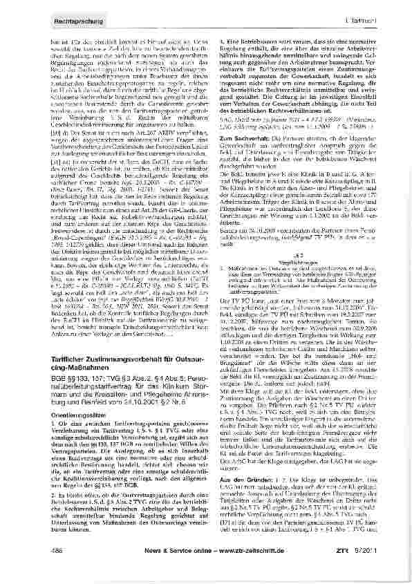 Vorschauseite 3: Betriebliche Altersversorgung - Diskriminierung wegen des Geschlechts - Tarifautonomie