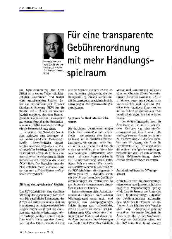 Vorschauseite 1: Für eine transparente Gebührenordnung mit mehr Handlungsspielraum