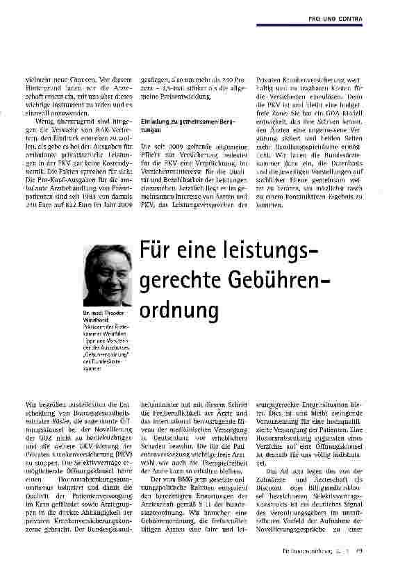 Vorschauseite 2: Für eine transparente Gebührenordnung mit mehr Handlungsspielraum