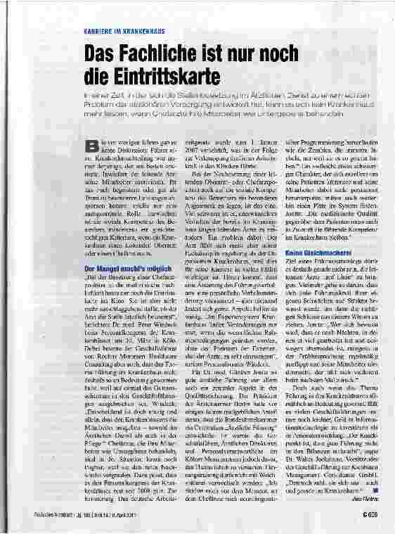 Vorschauseite 1: Das Fachliche ist nur noch die Eintrittskarte