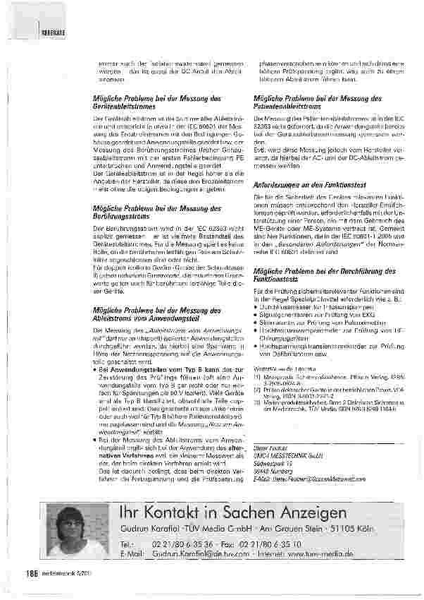 Vorschauseite 5: Die Norm IEC 62353 (VDE 0751) Erfahrungen in der praktischen Anwendung