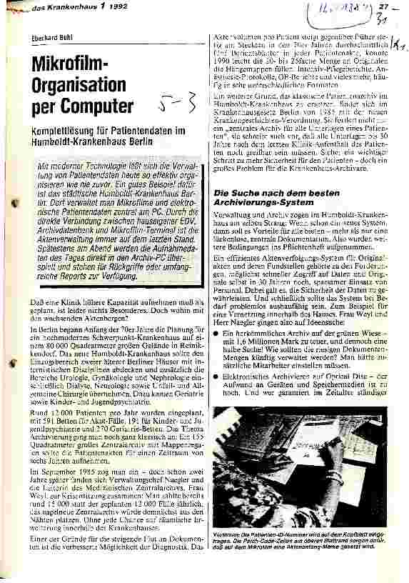 Vorschauseite 1: Mikrofilm-Organisation per Computer