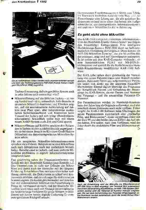 Vorschauseite 3: Mikrofilm-Organisation per Computer