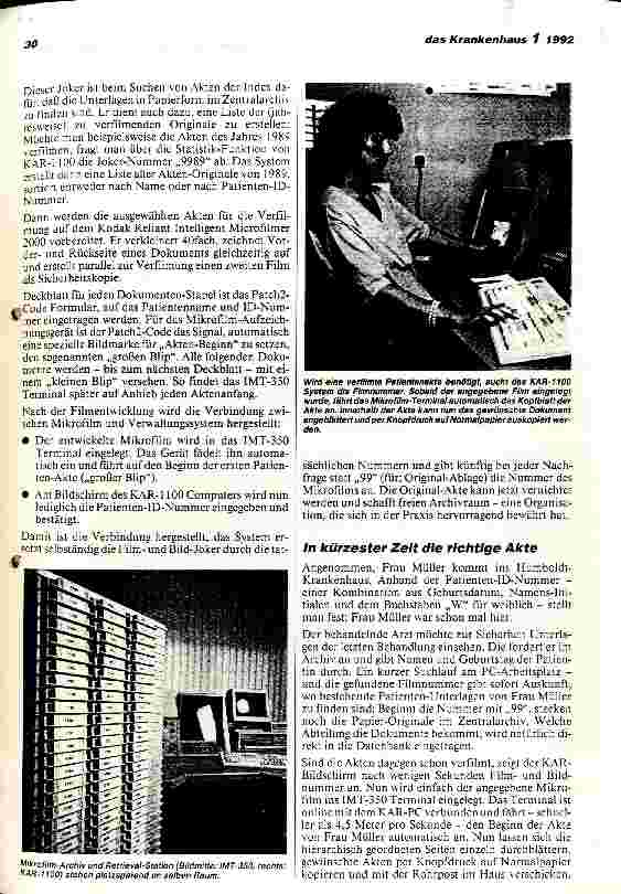 Vorschauseite 4: Mikrofilm-Organisation per Computer