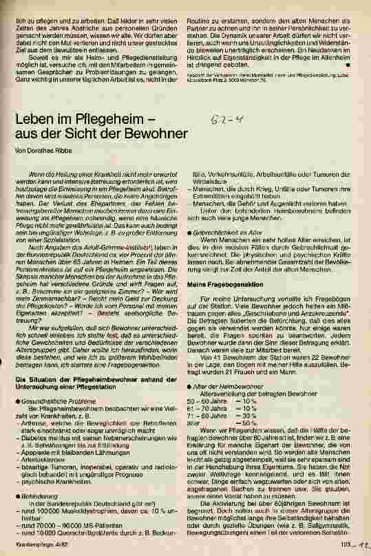 Vorschauseite 1: Leben im Pflegeheim - aus der Sicht der Bewohner