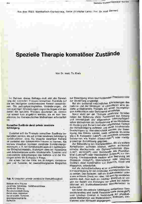 Vorschauseite 1: Spezielle Therapie komatöser Zustände