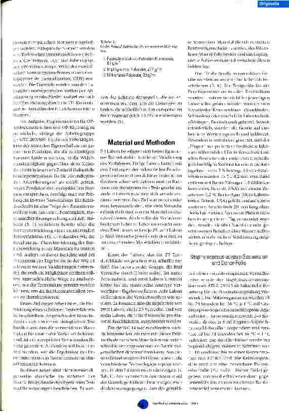 Vorschauseite 2: Ermittlung der Barriereeigenschaften gegenüber Bakterien Teil III