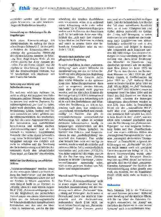 Vorschauseite 5: Sichern Patientenverfügungen ein Sterben können in Würde? Kritische Überlegungen aus beziehungsethischer Sicht