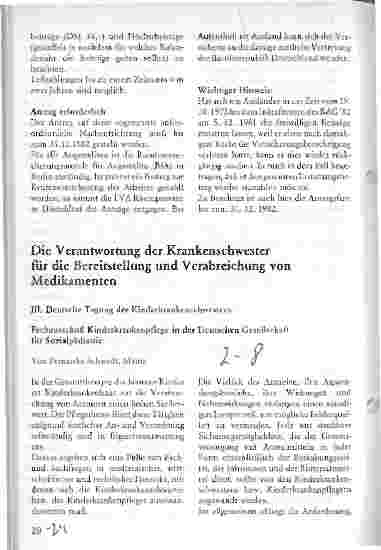 Vorschauseite 1: Die Verantwortung der Krankenschwester für die Bereitstellung und Verabreichung von Medikamenten