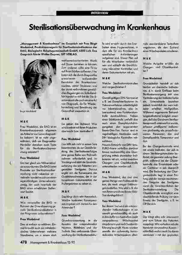 Vorschauseite 1: Sterilisationsüberwachung im Krankenhaus
