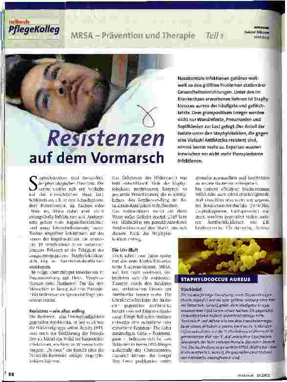 Vorschauseite 1: Resistenzen auf dem Vormarsch MRSA - Prävention und Therapie, Teil 1