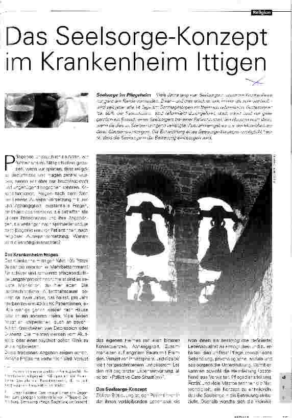 Vorschauseite 1: Das Seelsorge-Konzept im Krankenheim Ittigen