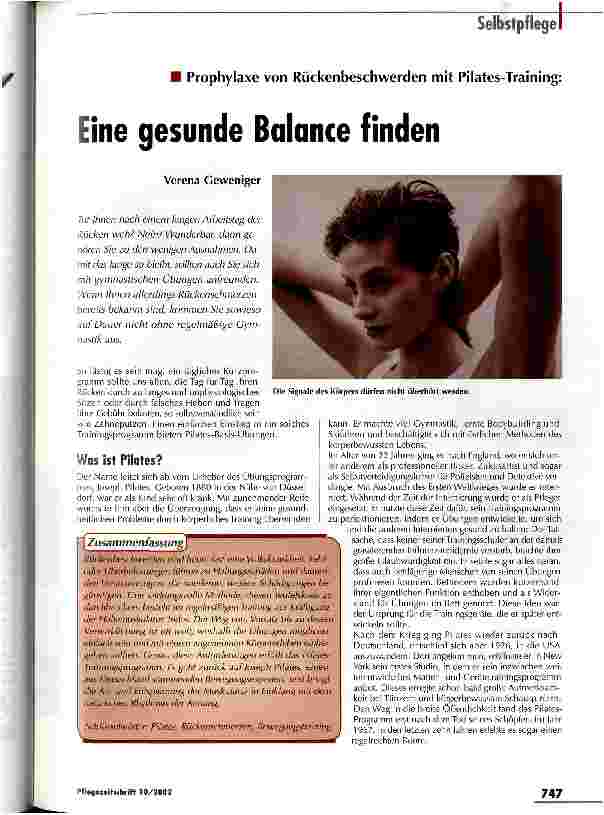 Vorschauseite 1: Eine gesunde Balance finden