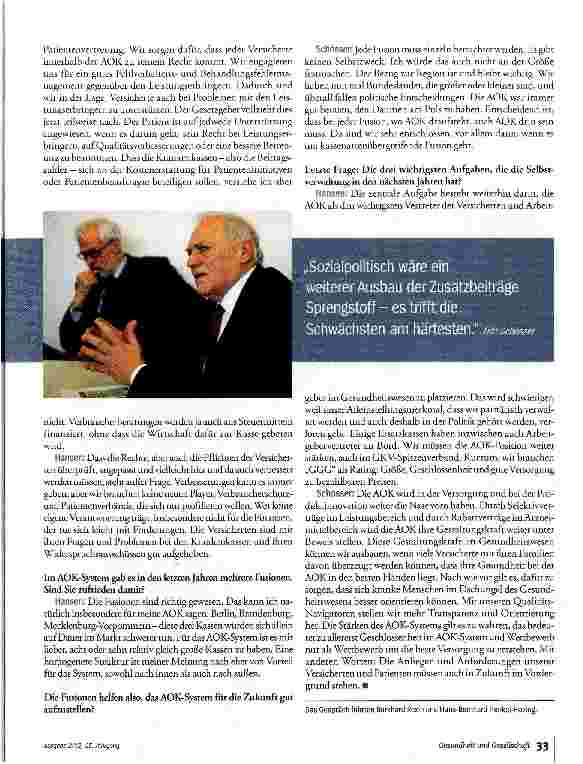 Vorschauseite 5: „Die AOK muss die Nase vorn haben