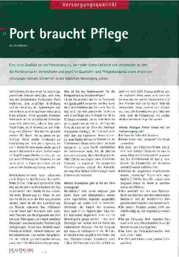 Vorschauseite 1: Port braucht Pflege