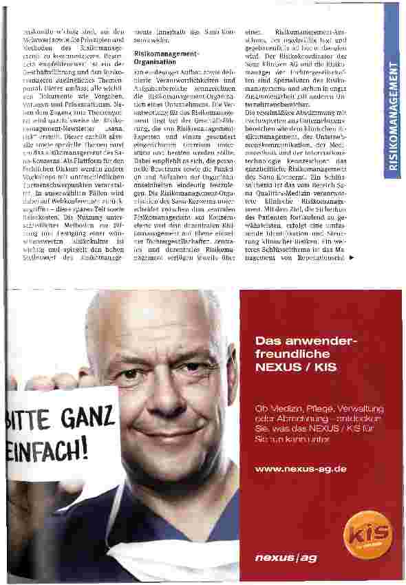 Vorschauseite 2: Wo kann man optimieren? Risikomanagement des Sana-Konzerns