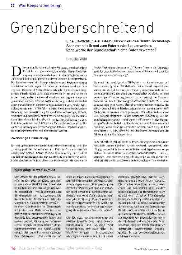 Vorschauseite 1: Grenzüberschreitend