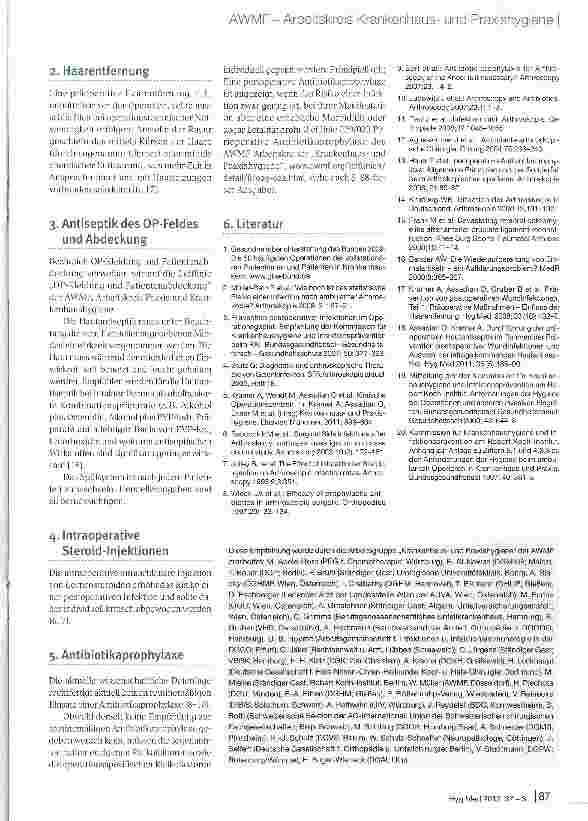 Vorschauseite 2: Infektionsprophylaxe bei arthroskopischen Operationen