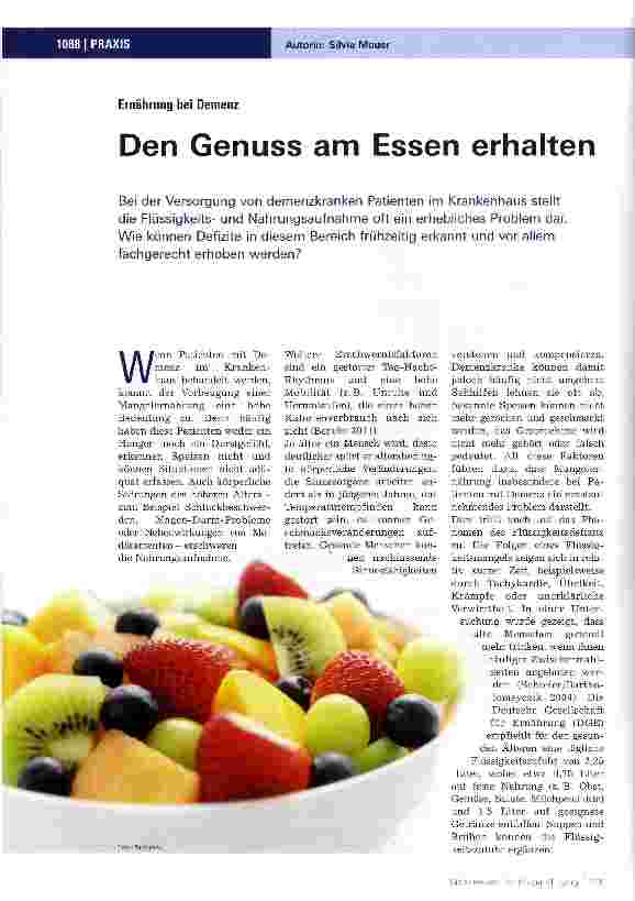 Vorschauseite 1: Den Genuss am Essen erhalten