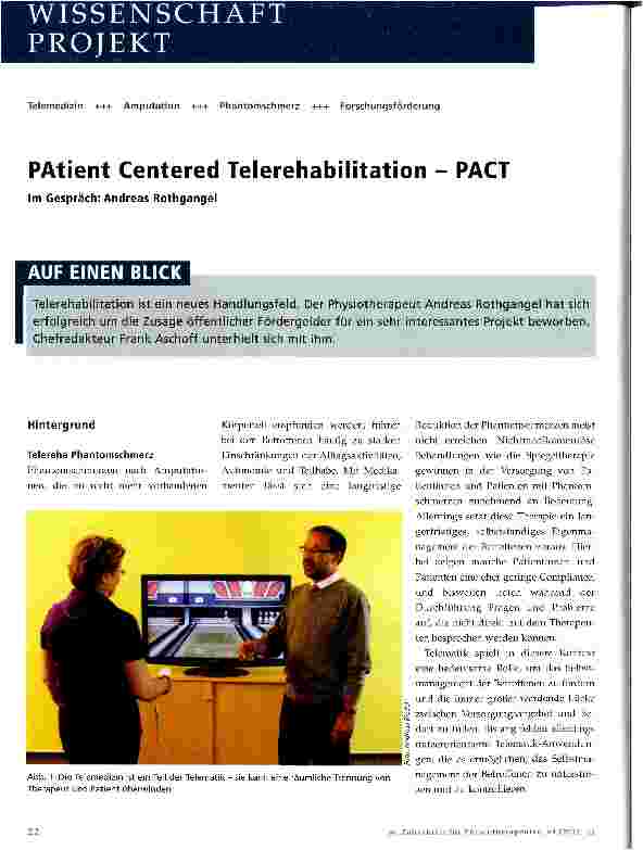 Vorschauseite 1: PAtient Centered Telerehabilitation - PACT