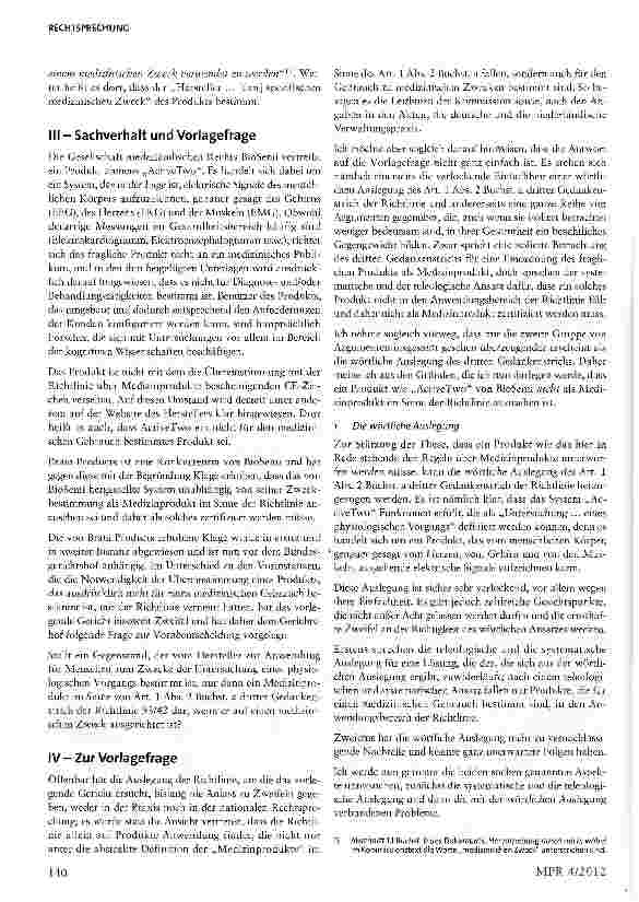 Vorschauseite 3: Auslegung des Begriffs „Medizinprodukt - Messgerät Richtlinie 93/42/EWG