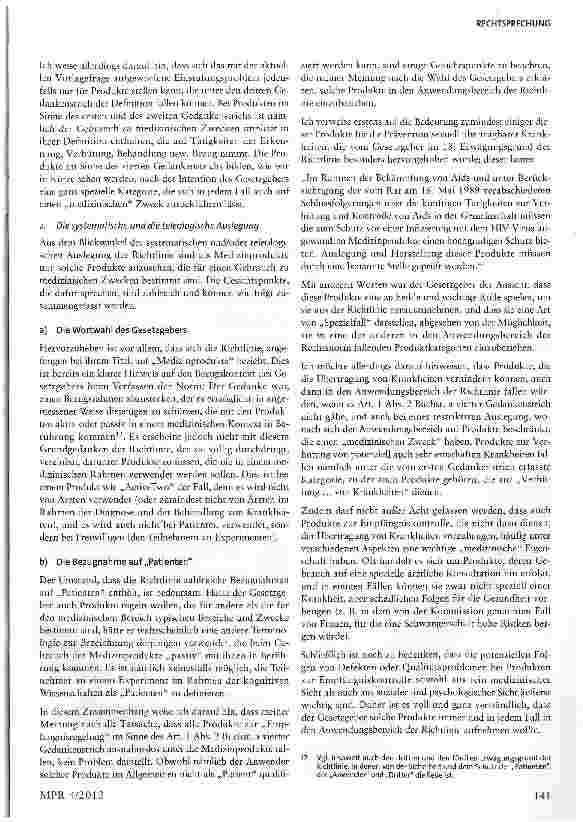 Vorschauseite 4: Auslegung des Begriffs „Medizinprodukt - Messgerät Richtlinie 93/42/EWG