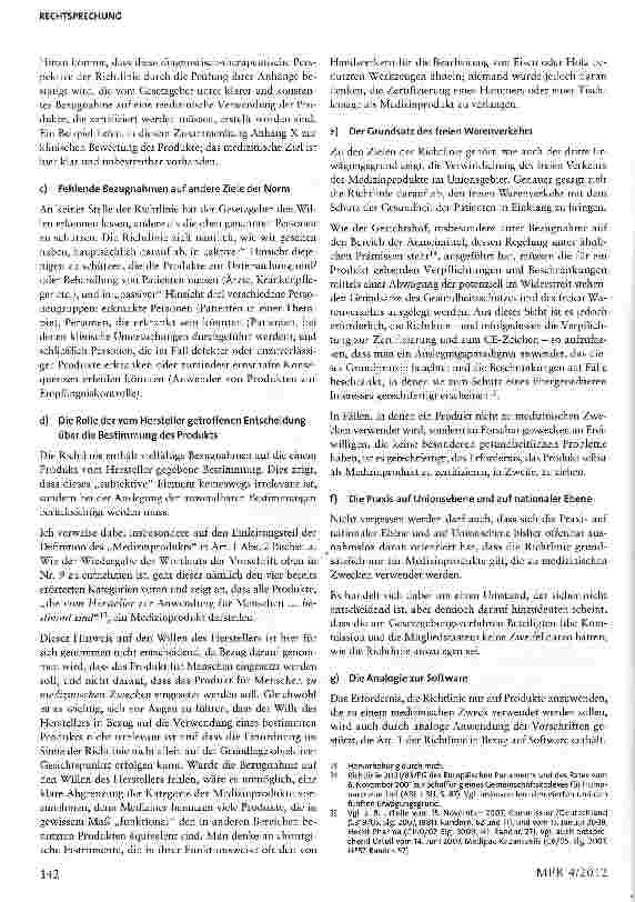 Vorschauseite 5: Auslegung des Begriffs „Medizinprodukt - Messgerät Richtlinie 93/42/EWG