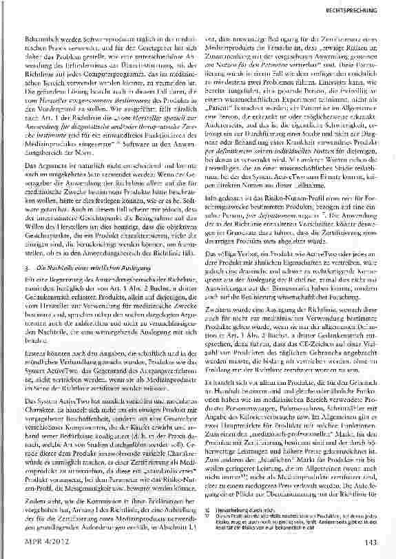 Vorschauseite 6: Auslegung des Begriffs „Medizinprodukt - Messgerät Richtlinie 93/42/EWG