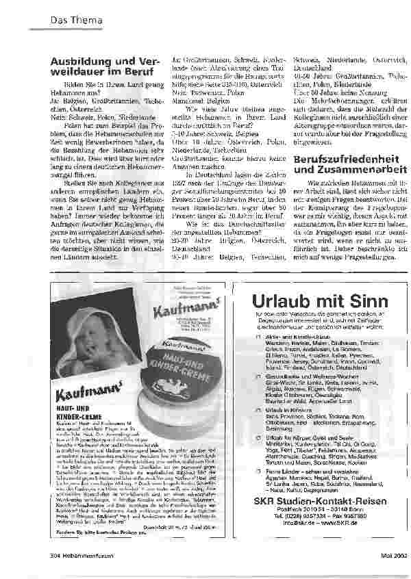 Vorschauseite 4: ÄHNLICHE PROBLEME,UNTERSCHIEDLICHER LOHNANGESTELLTE HEBAMMEN IN EUROPA