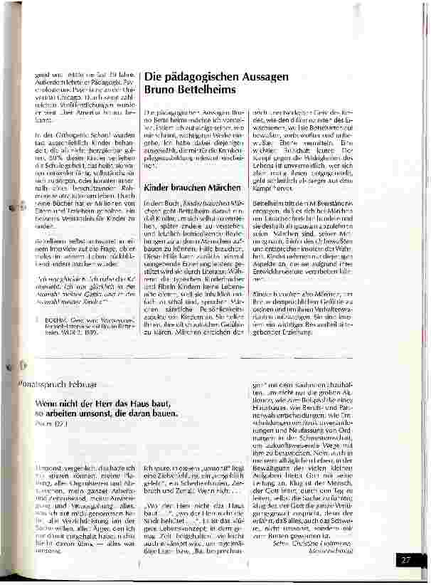 Vorschauseite 2: Bruno Bettelheim