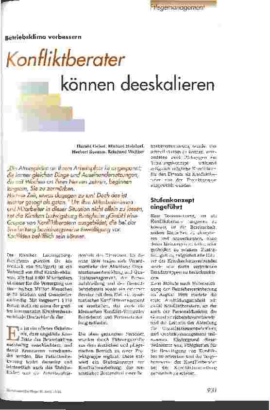 Vorschauseite 1: Konfliktberater können deeskalieren