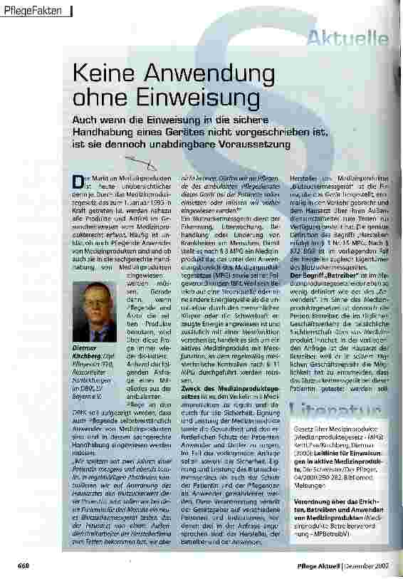 Vorschauseite 1: Keine Anwendung ohne Einweisung