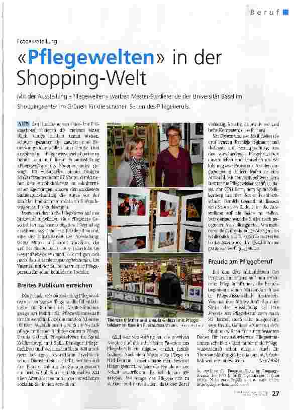 Vorschauseite 1: «Pflegewelten» in der Shopping-Welt