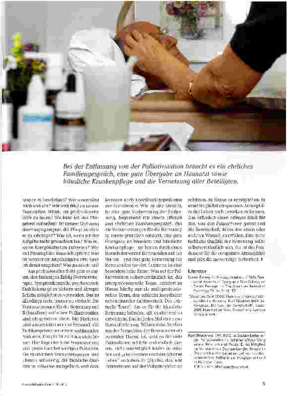 Vorschauseite 2: Palliativstation - die unsichtbare Schwelle