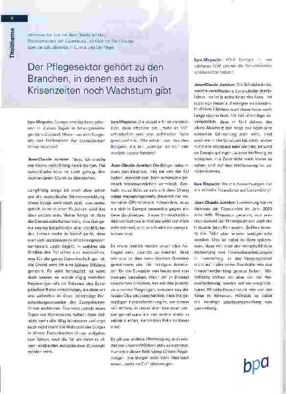 Vorschauseite 1: Der Pflegesektor gehört zu den Branchen, in denen es auch in Krisenzeiten noch Wachstum gibt