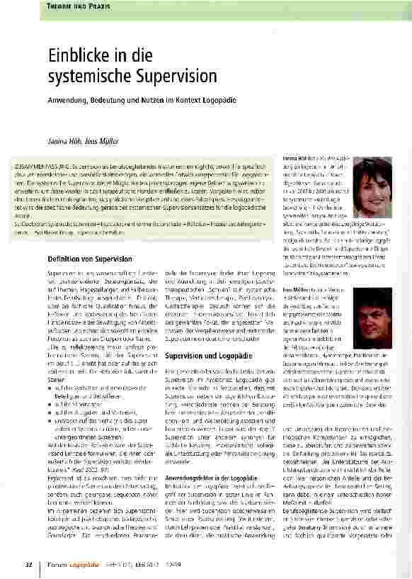 Vorschauseite 1: Einblicke in die systemische Supervision