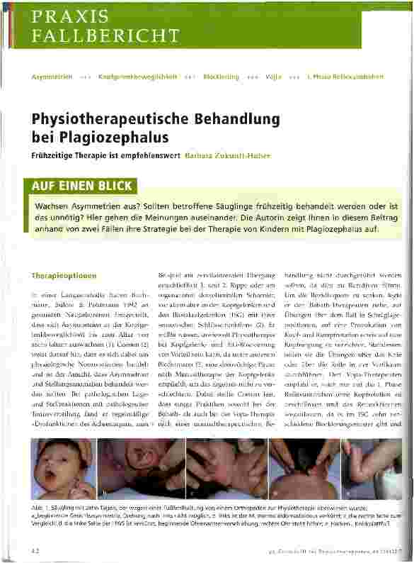 Vorschauseite 1: Physiotherapeutische Behandlung bei Plagiozephalus