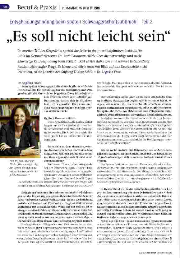 Vorschauseite 1: Entscheidungsfindung beim späten Schwangerschaftsabbruch Es soll nicht leicht sein