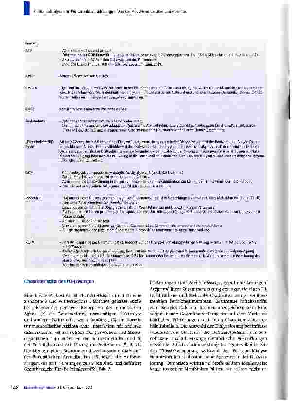 Vorschauseite 4: Peritonealdialyse und Peritonealdialyselösungen