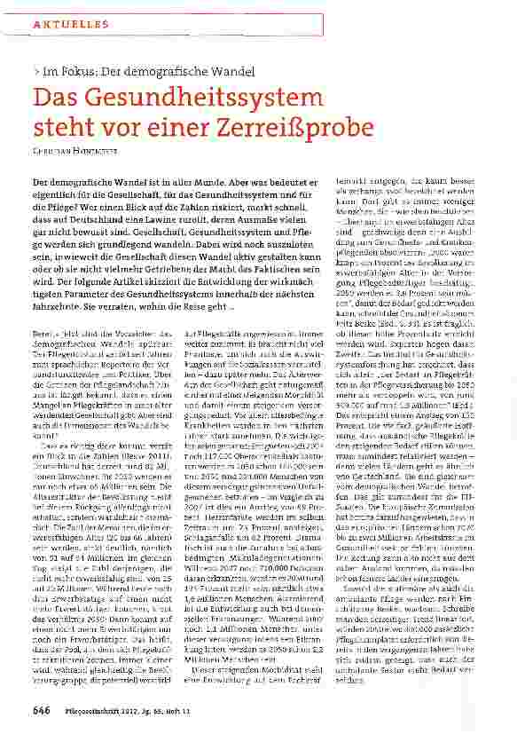 Vorschauseite 1: Das Gesundheitssystem steht vor einer Zerreißprobe