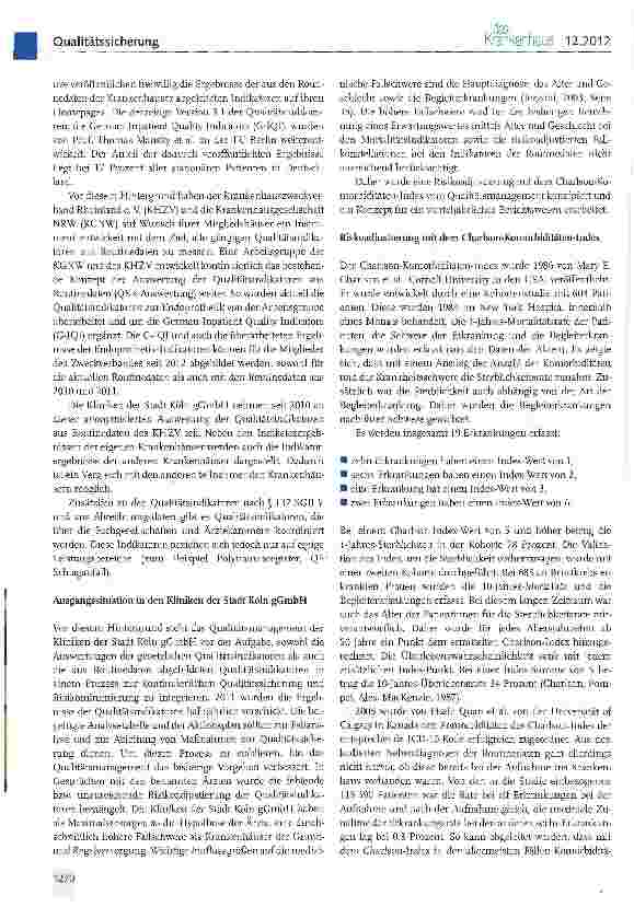 Vorschauseite 3: Konzeption eines internen Berichtswesens für die Kliniken der Stadt Köln gGmbH zu den Ergebnissen der