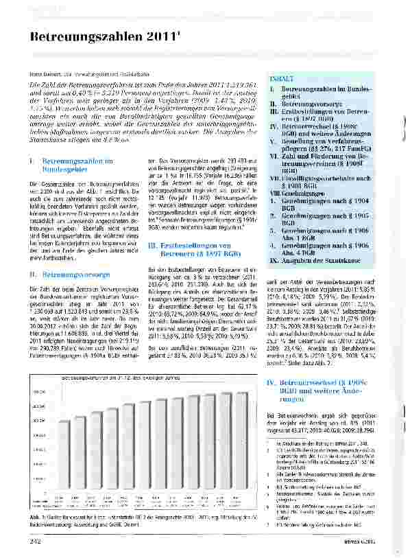 Vorschauseite 1: Betreuungszahlen 2011