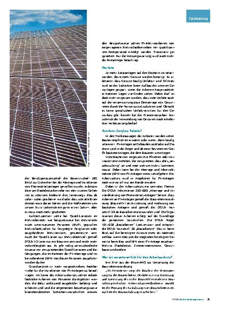 Vorschauseite 2: Arbeitsschutz in der Solarbranche: Lichtblick oder Risiko?